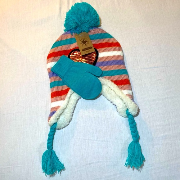 FANES PAUL YOUTH GIRLS GIUE/HAT SET. FUZZY LINING INSIDE. - Picture 7 of 7